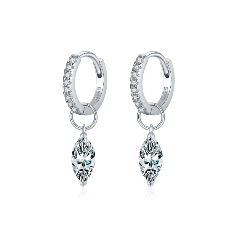 S925 Marquise Dangle Hoop Earring 110100001