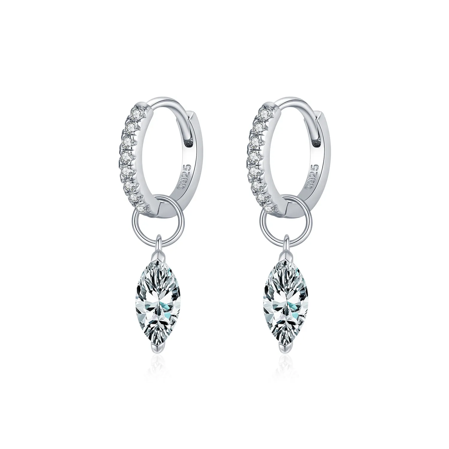 S925 Marquise Dangle Hoop Earring 110100001