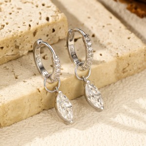 S925 Marquise Dangle Hoop Earring 110100001