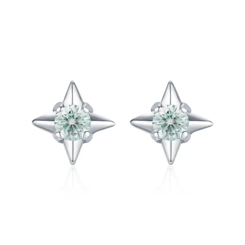 S925 Star Moissanite Stud Earring 110100004