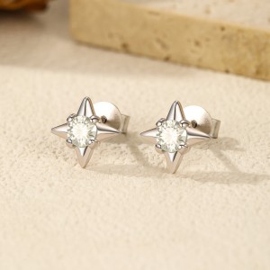 S925 Star Moissanite Stud Earring 110100004