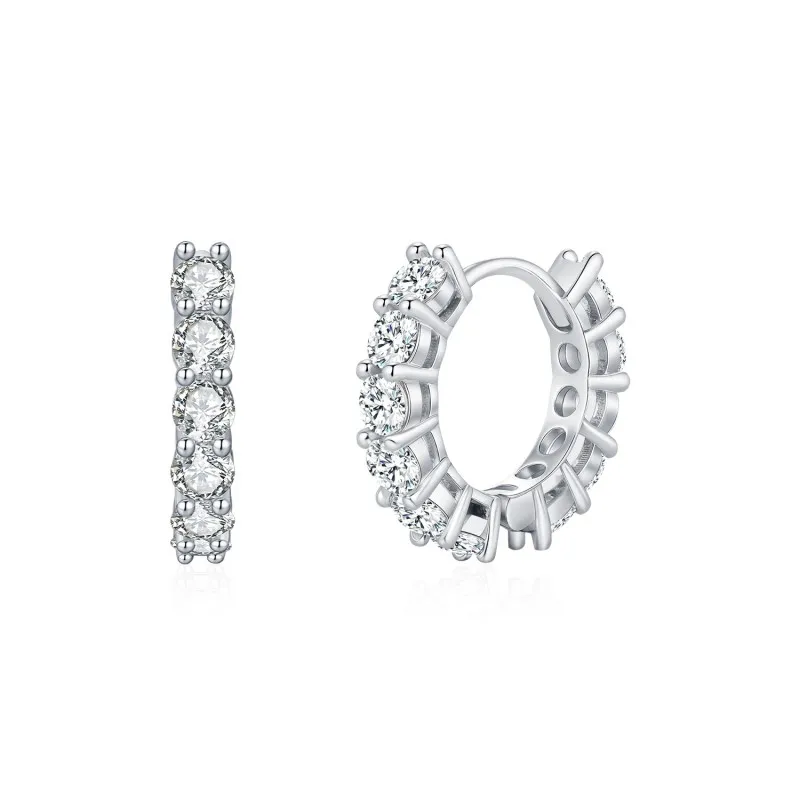 S925 Classical Moissanite Hoop Earring 110100005