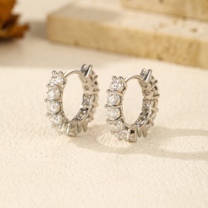 S925 Classical Moissanite Hoop Earring 110100005