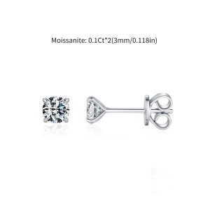 925 Sterling Silver Moissanite Stud Earring 110100006