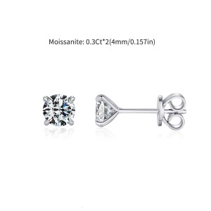 925 Sterling Silver Moissanite Stud Earring 110100006