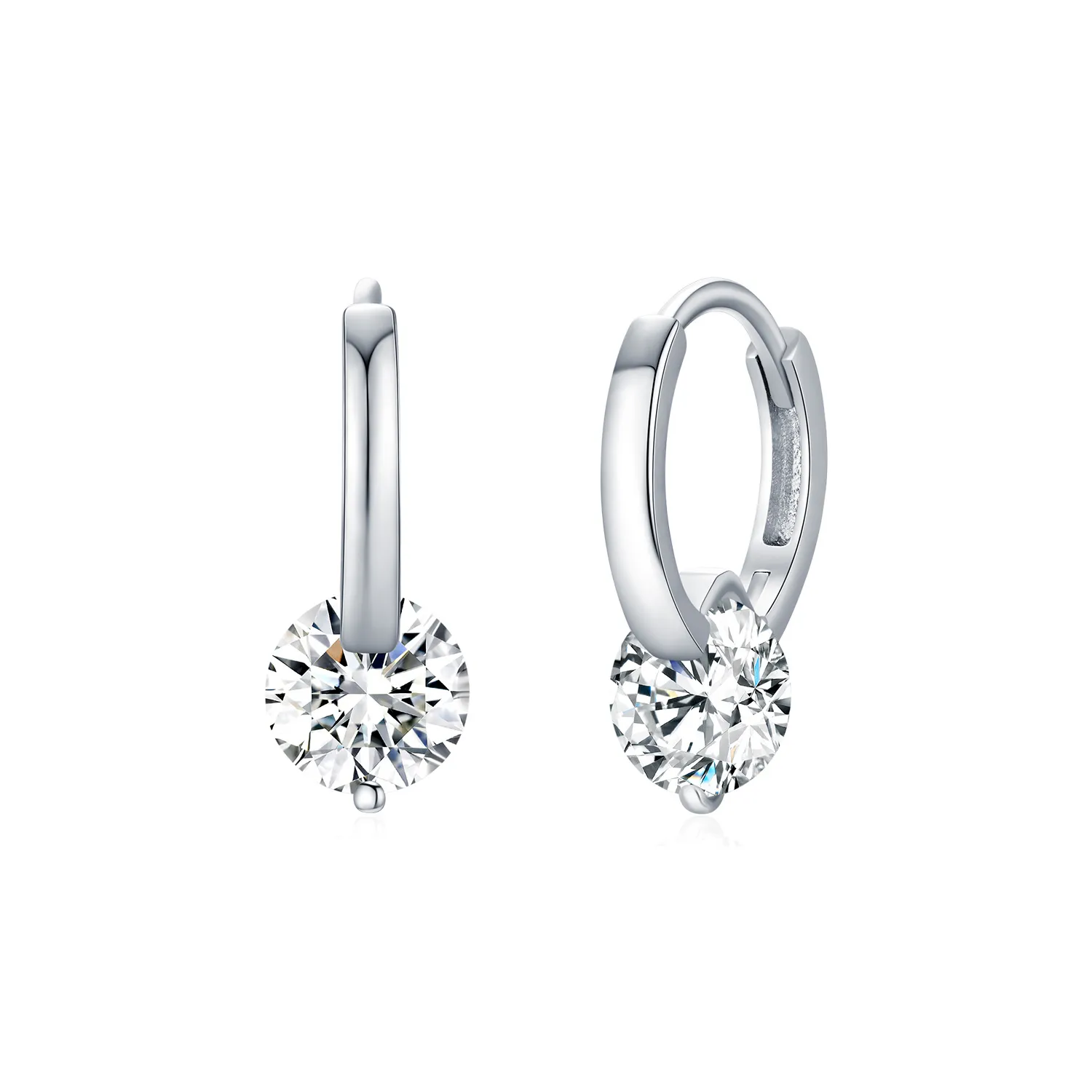 925 Sterling Silver Moissanite Hoop Earring 110100007