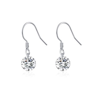 925 Sterling Silver Moissanite Dangle Earring 110100009