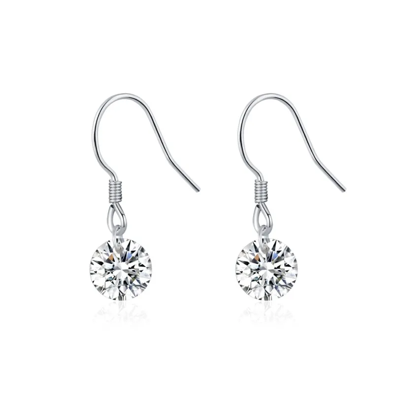 925 Sterling Silver Moissanite Dangle Earring 110100009