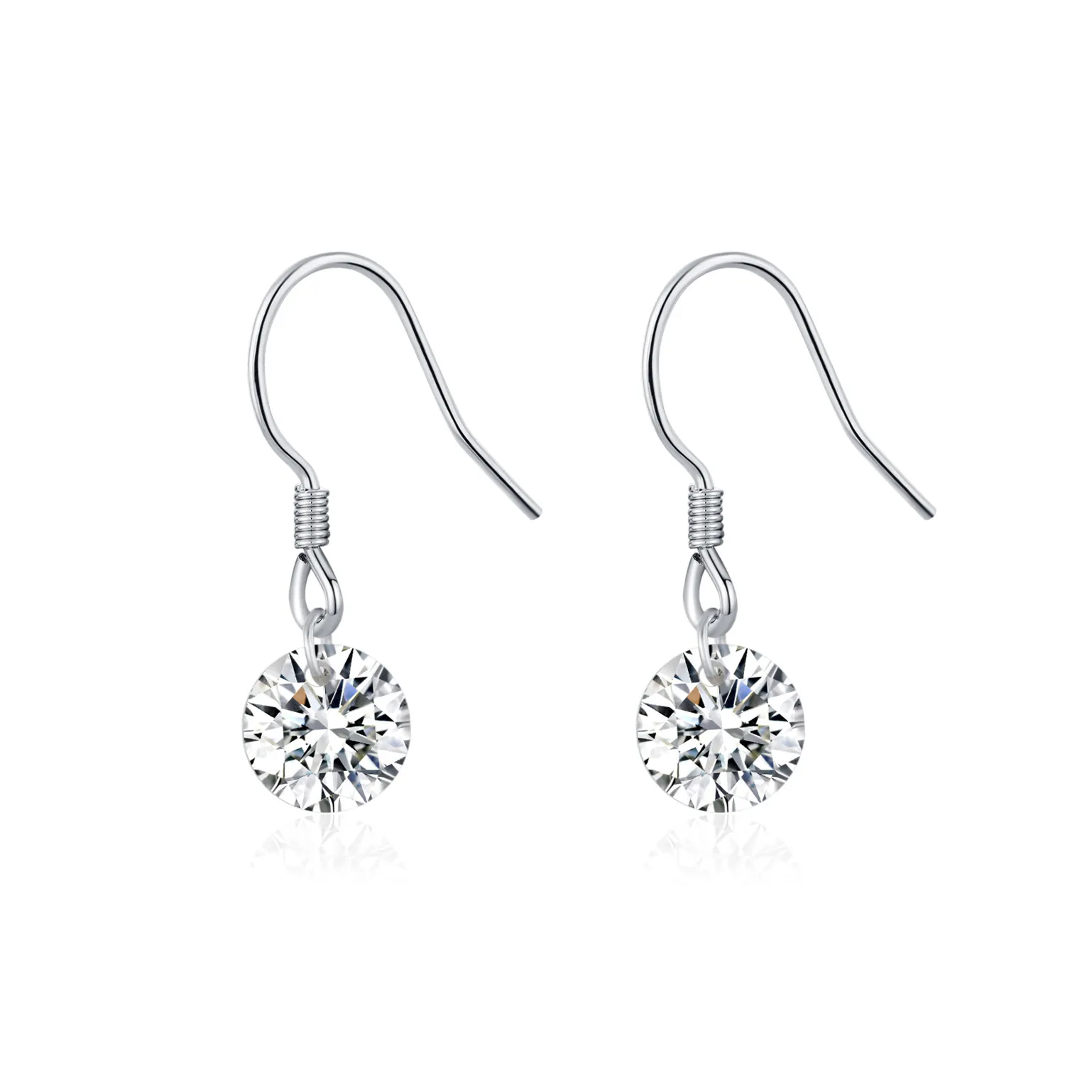 925 Sterling Silver Moissanite Dangle Earring 110100009