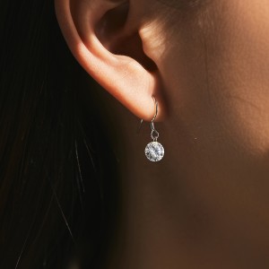 925 Sterling Silver Moissanite Dangle Earring 110100009