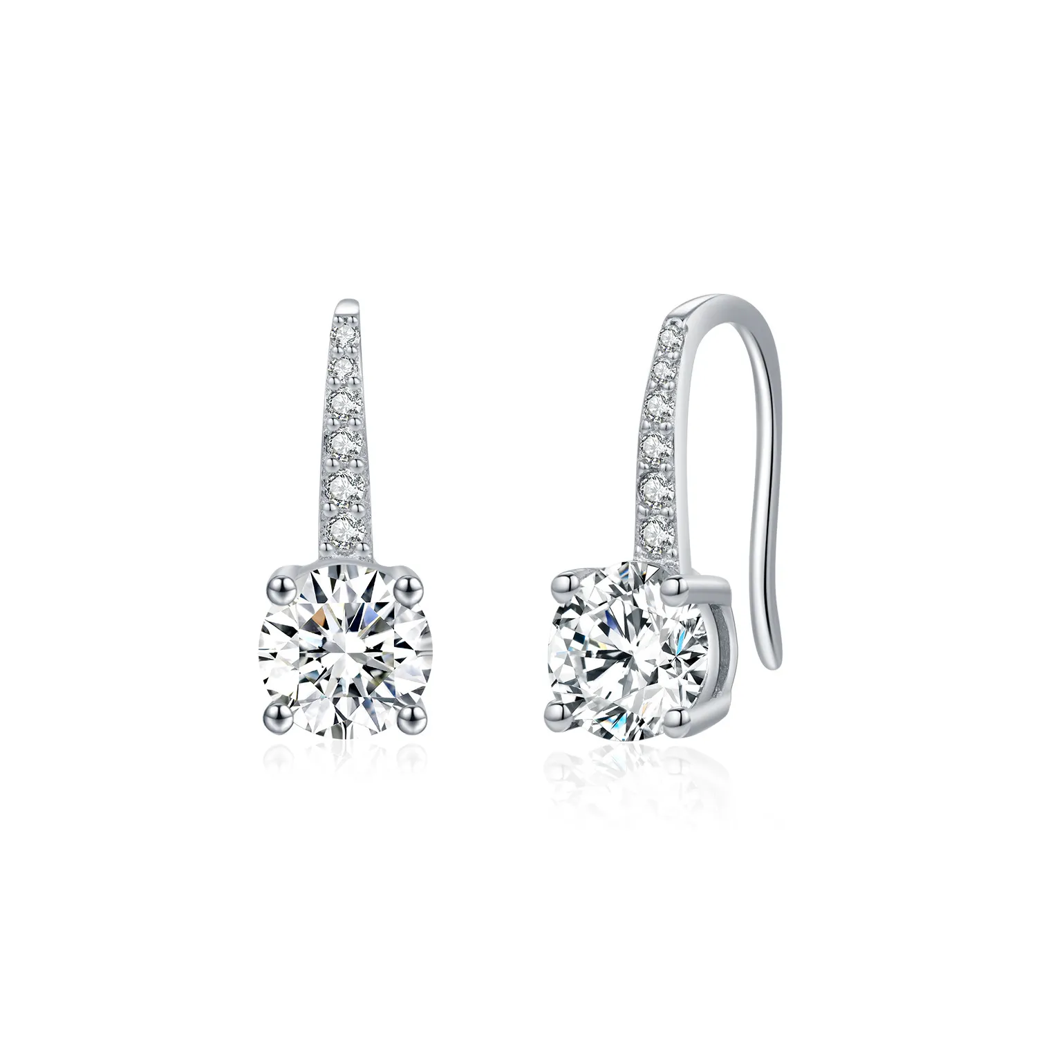 S925 Four Claws Moissanite Dangle Earring 110100011