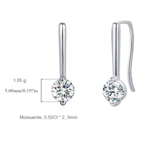 S925 Chill Style Moissanite Dangle Earring 110100012