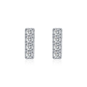 925 Sterling Silver Moissanite Line Stud Earring 110100013