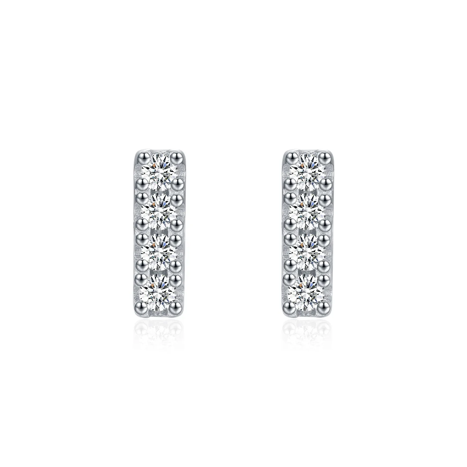 925 Sterling Silver Moissanite Line Stud Earring 110100013