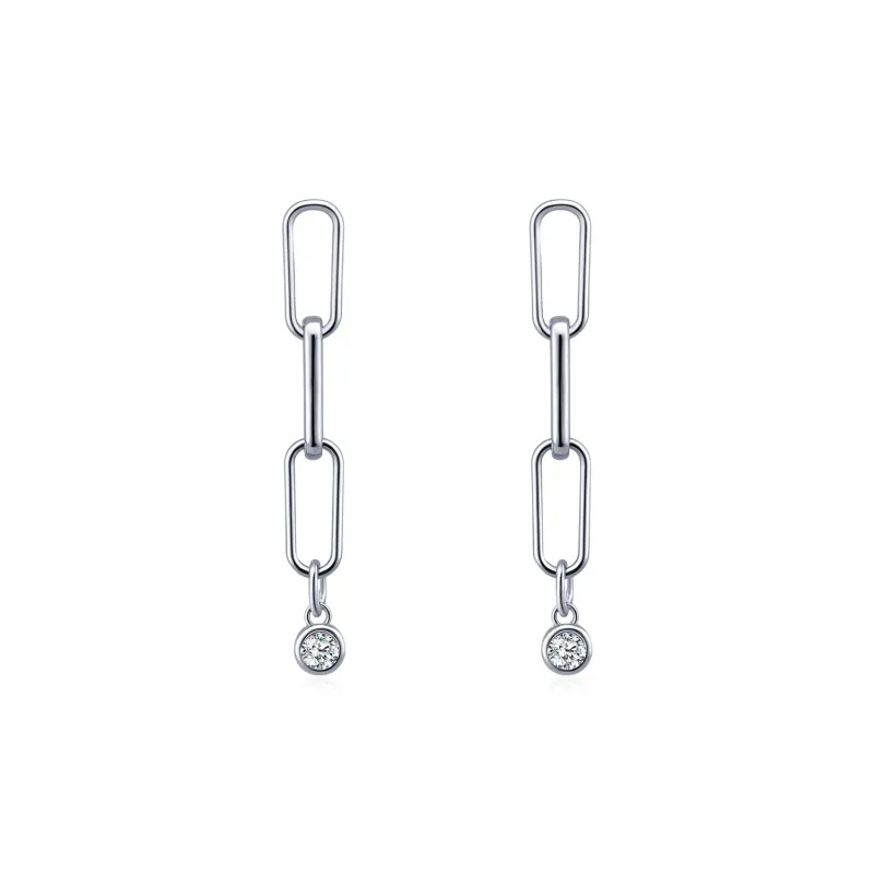 S925 Linked Chain Moissanite Stud Earring 110100014