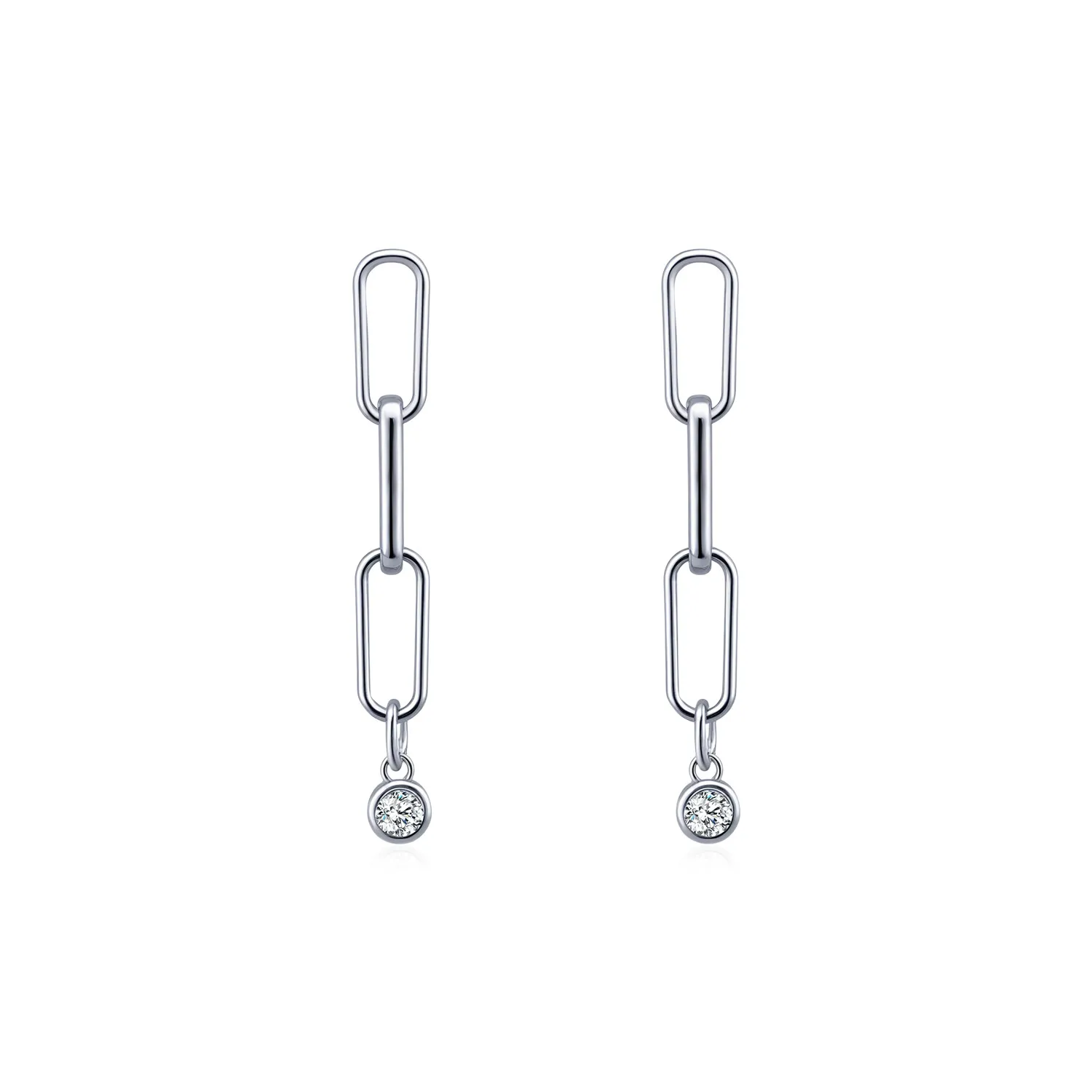 S925 Linked Chain Moissanite Stud Earring 110100014