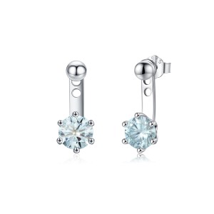S925 Moissanite Ear Jacket Stud Earring 110100016