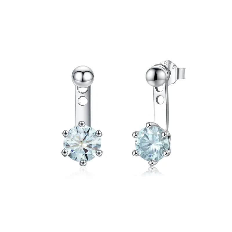 S925 Moissanite Ear Jacket Stud Earring 110100016