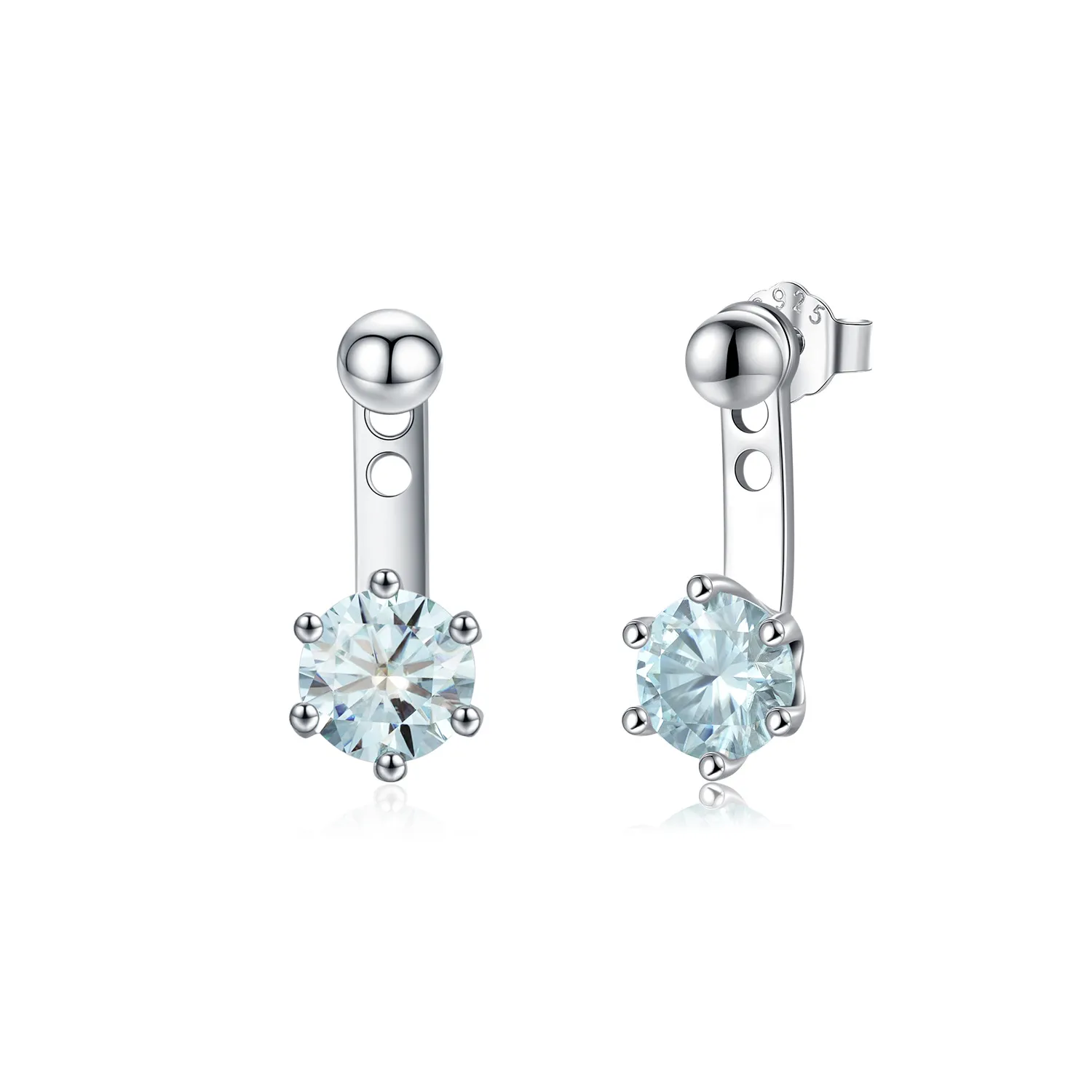 S925 Moissanite Ear Jacket Stud Earring 110100016
