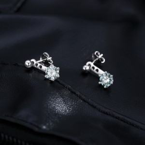 S925 Moissanite Ear Jacket Stud Earring 110100016