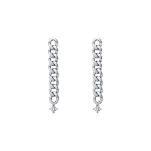 S925 Chain Tassel Moissanite Stud Earring 110100017