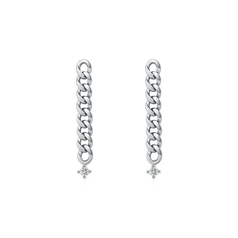 S925 Chain Tassel Moissanite Stud Earring 110100017