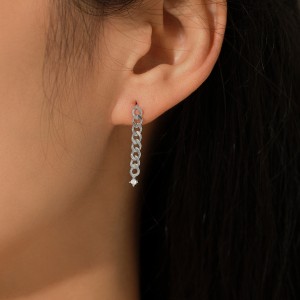 S925 Chain Tassel Moissanite Stud Earring 110100017