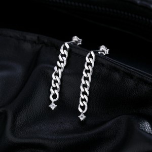 S925 Chain Tassel Moissanite Stud Earring 110100017