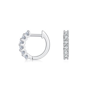 925 Sterling Silver Moissanite Hoop Earring 110100019
