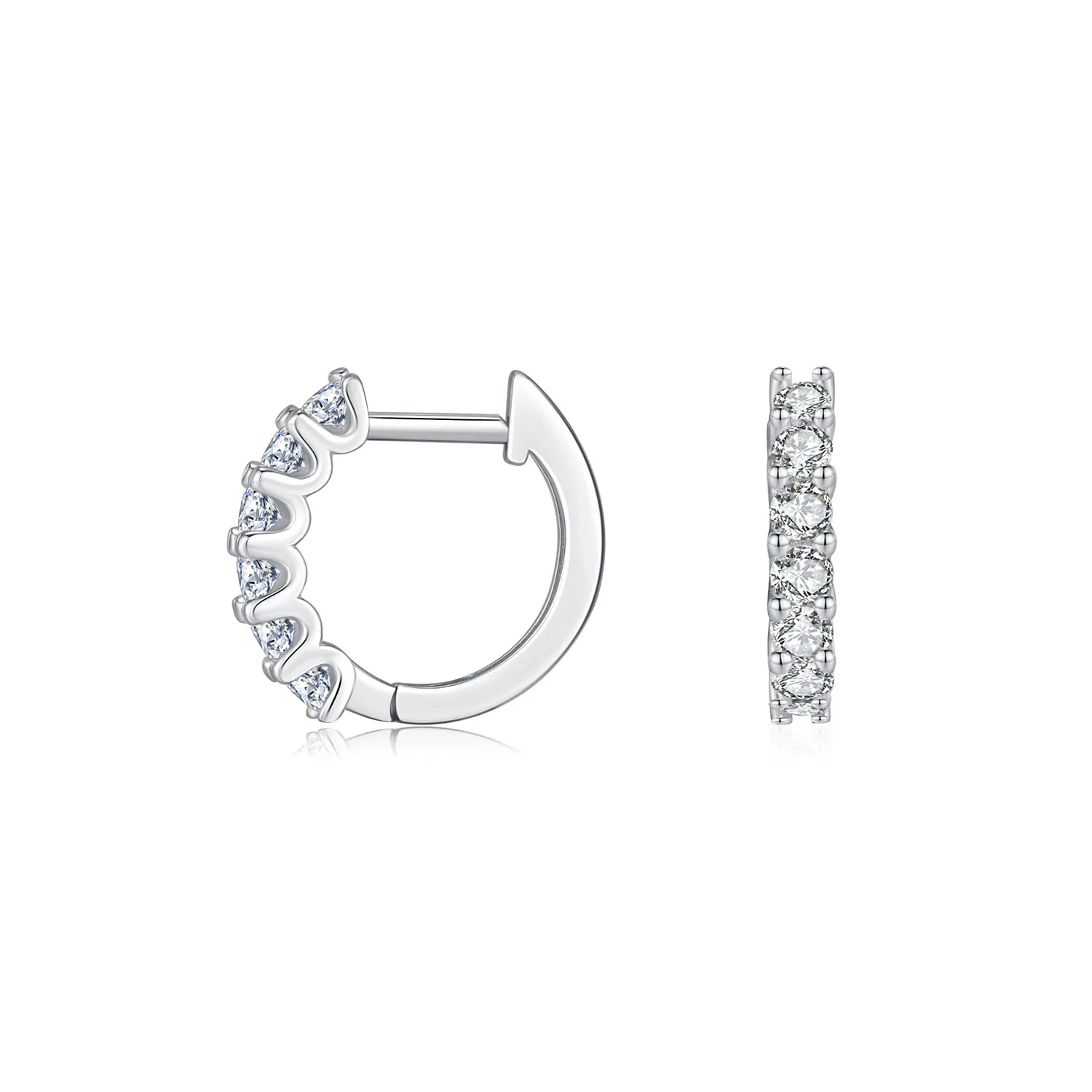 925 Sterling Silver Moissanite Hoop Earring 110100019