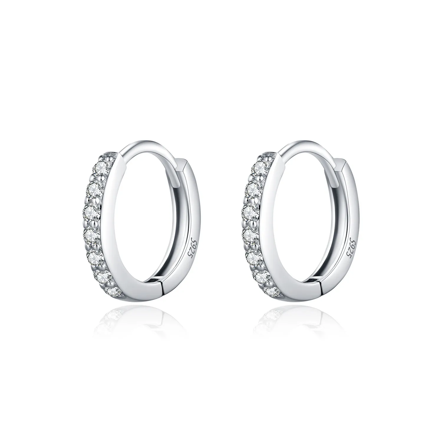 925 Sterling Silver Moissanite Hoop Earring 110100020