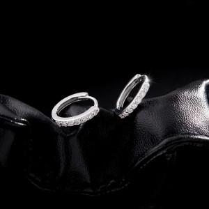 925 Sterling Silver Moissanite Hoop Earring 110100020
