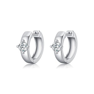 925 Sterling Silver Moissanite Hoop Earring 110100021