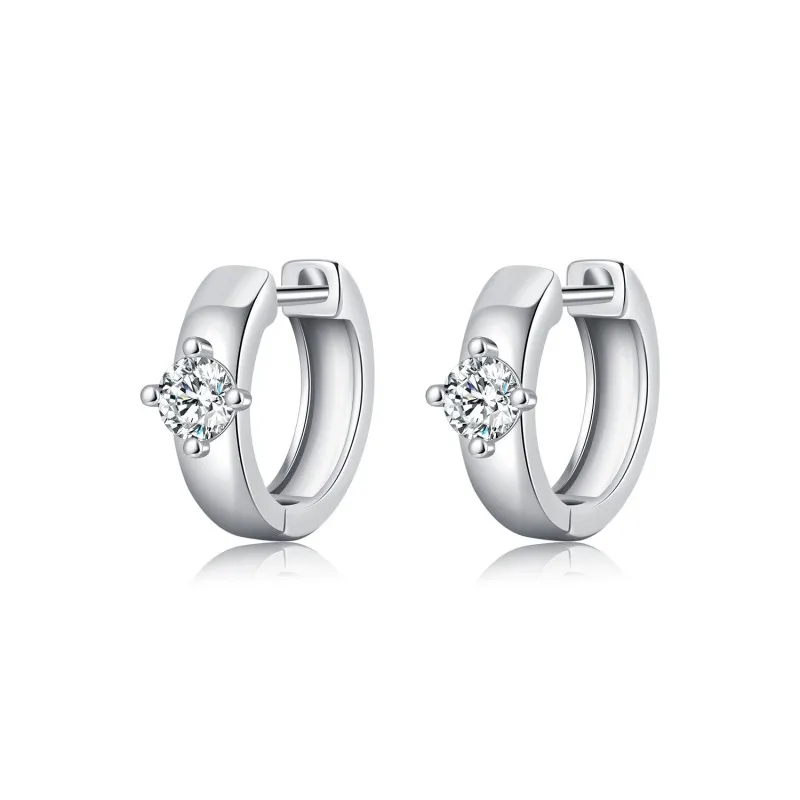 925 Sterling Silver Moissanite Hoop Earring 110100021