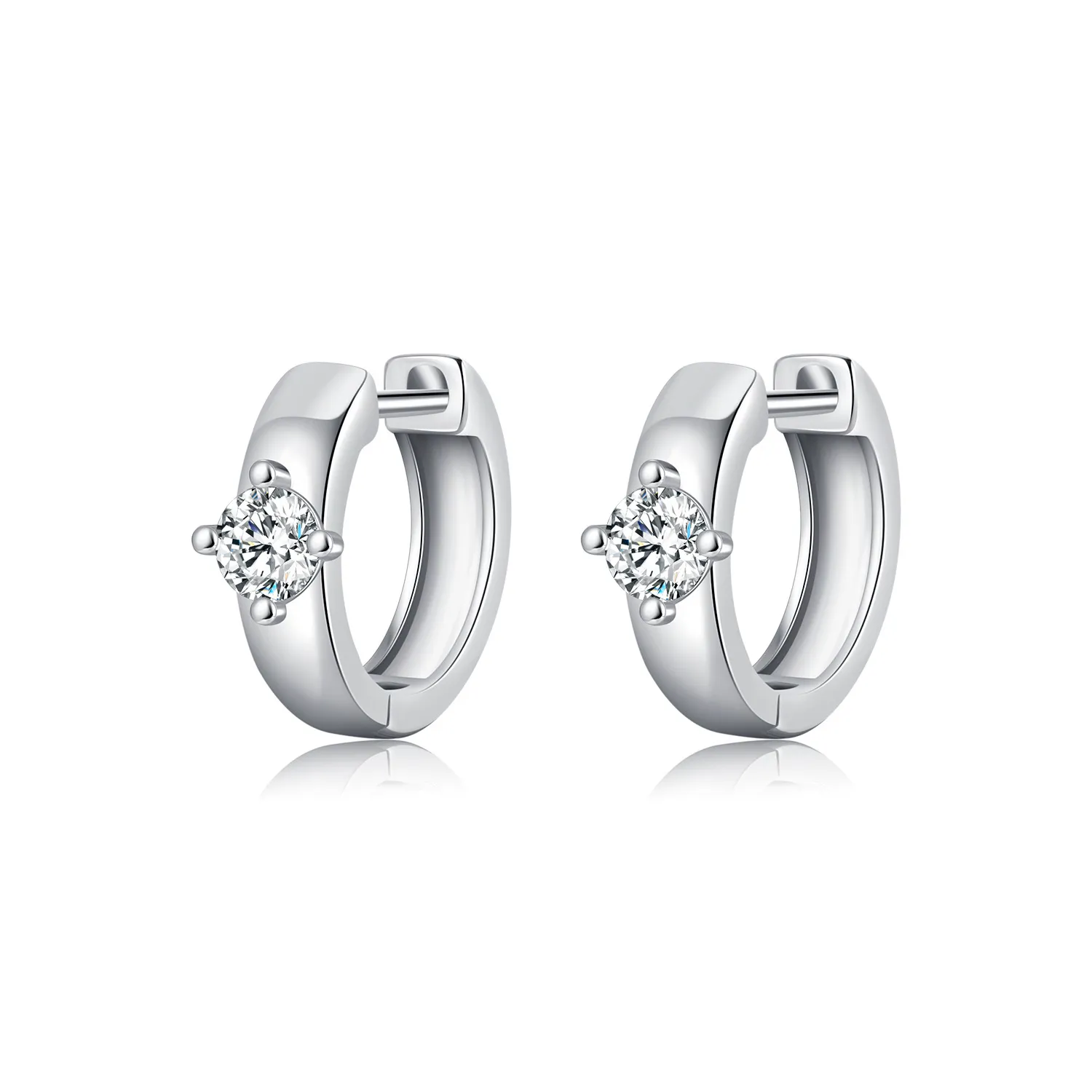 925 Sterling Silver Moissanite Hoop Earring 110100021