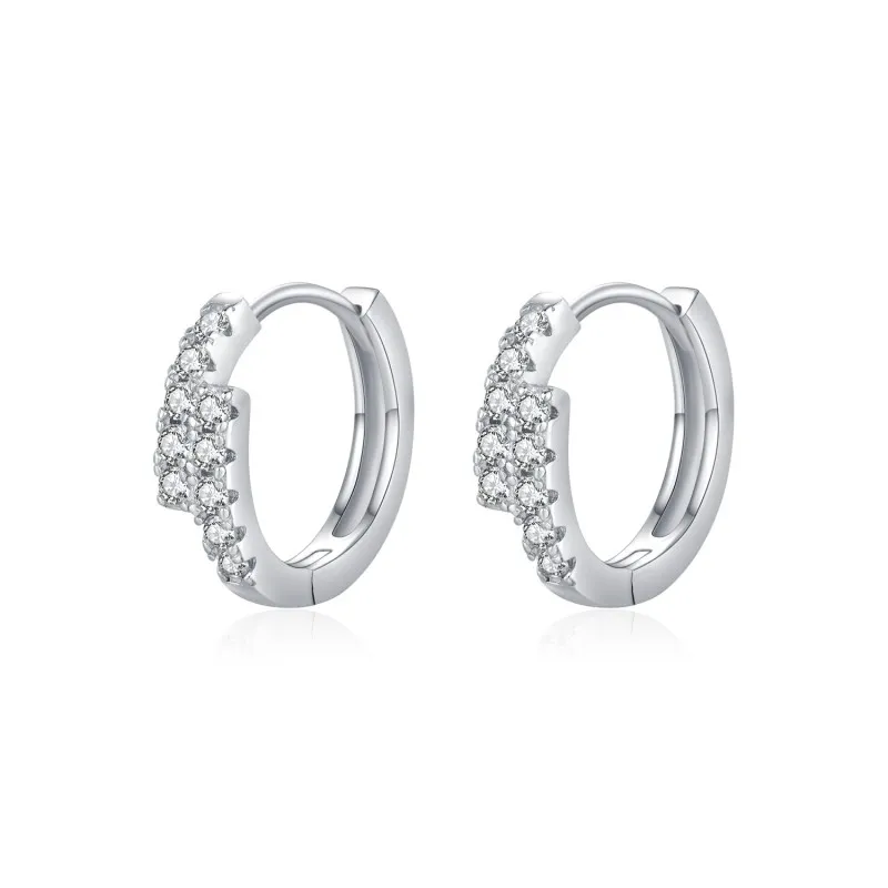 S925 Two Rows Moissanite Hoop Earring 110100022