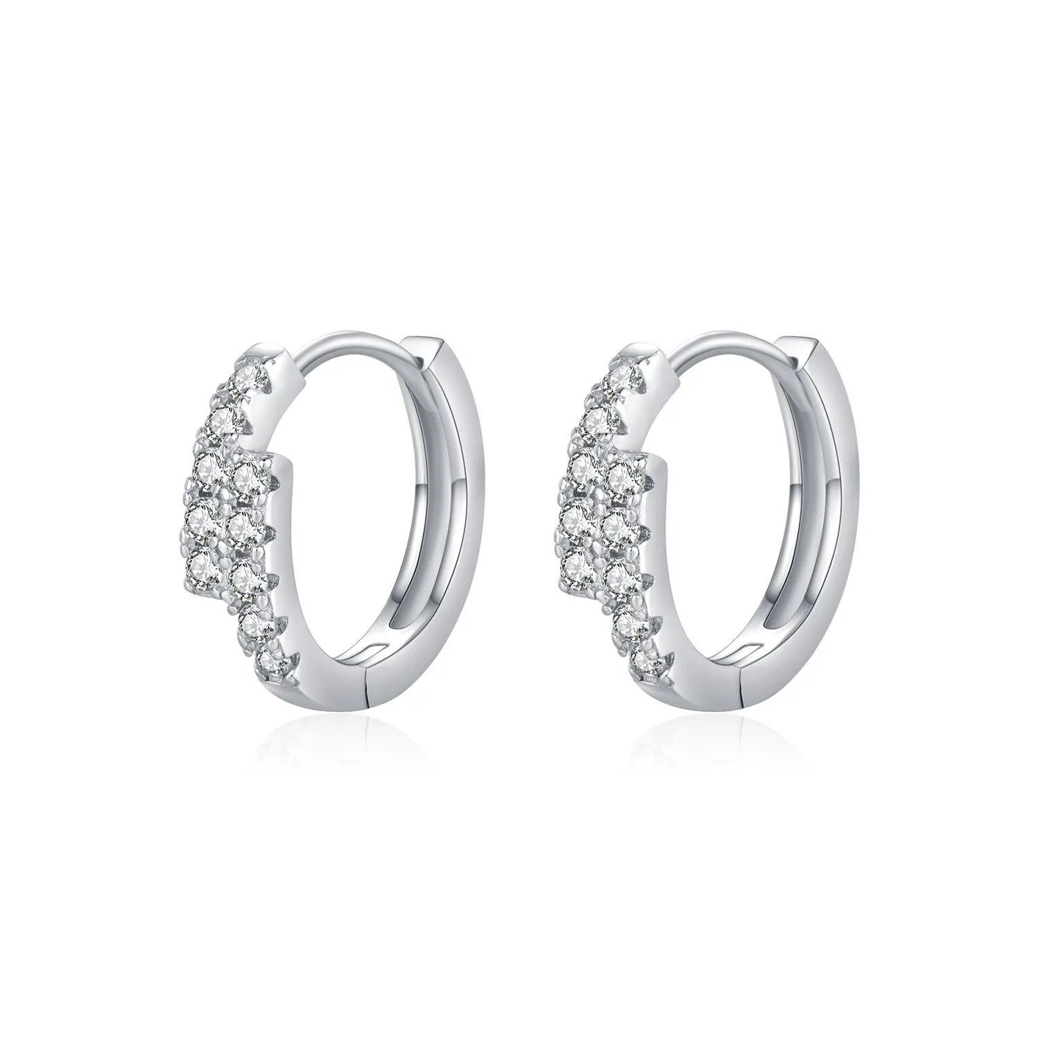 S925 Two Rows Moissanite Hoop Earring 110100022