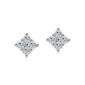 S925 Moissanite Flower Stud Earring 110100026