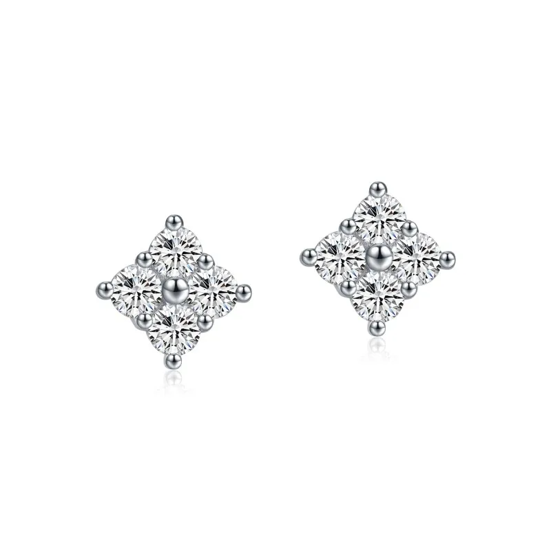 S925 Moissanite Flower Stud Earring 110100026