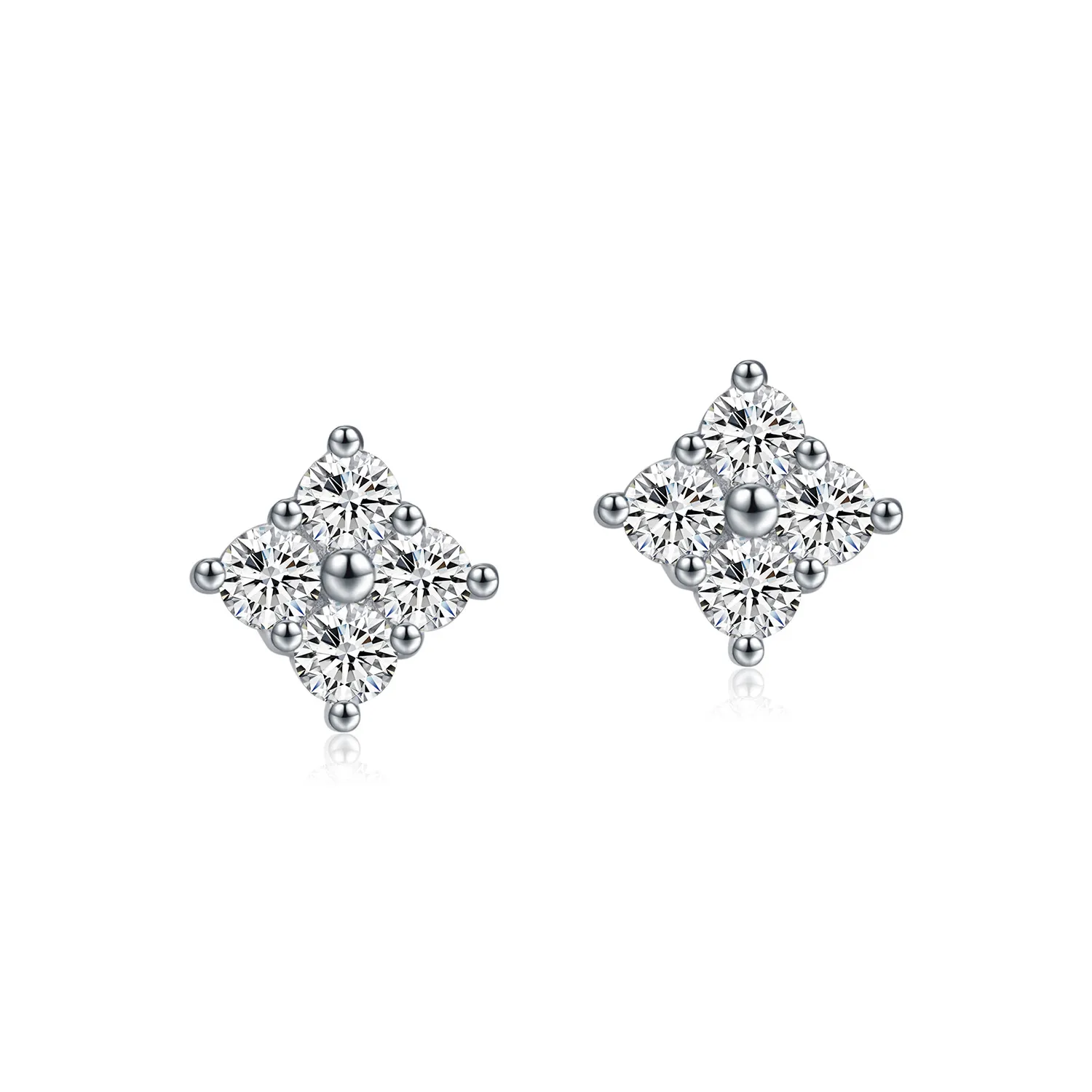 S925 Moissanite Flower Stud Earring 110100026