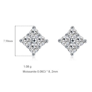 S925 Moissanite Flower Stud Earring 110100026