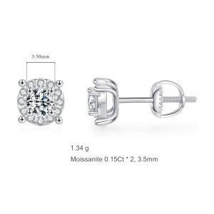 S925 Classical Moissanite Stud Earring 110100028