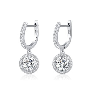 S925 Moissanite Hoop Dangle Earring 110100029
