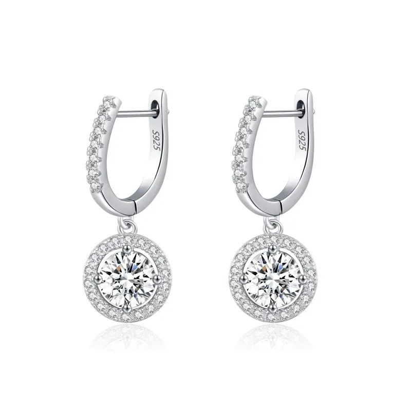 S925 Moissanite Hoop Dangle Earring 110100029