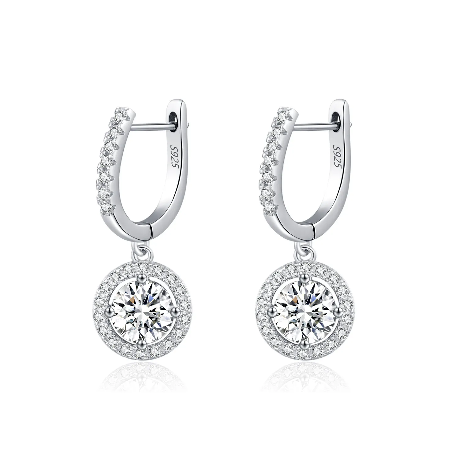S925 Moissanite Hoop Dangle Earring 110100029
