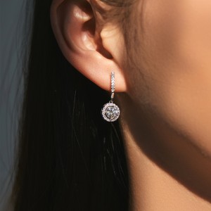 S925 Moissanite Hoop Dangle Earring 110100029