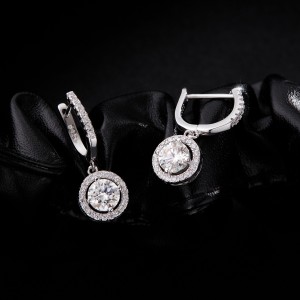 S925 Moissanite Hoop Dangle Earring 110100029