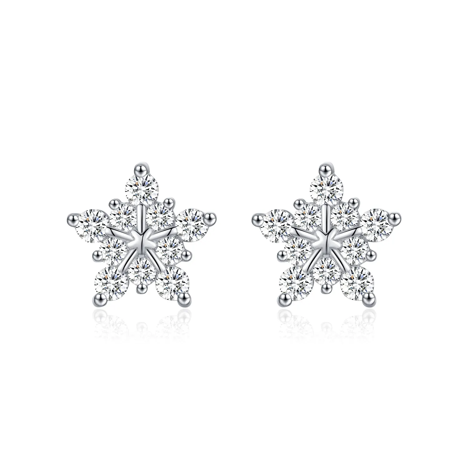 S925 Moissanite Snowflake Stud Earring 110100030