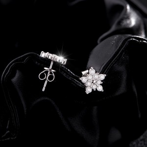 S925 Moissanite Snowflake Stud Earring 110100030