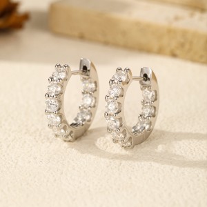 S925 Classical Moissanite Hoop Earring 110100031